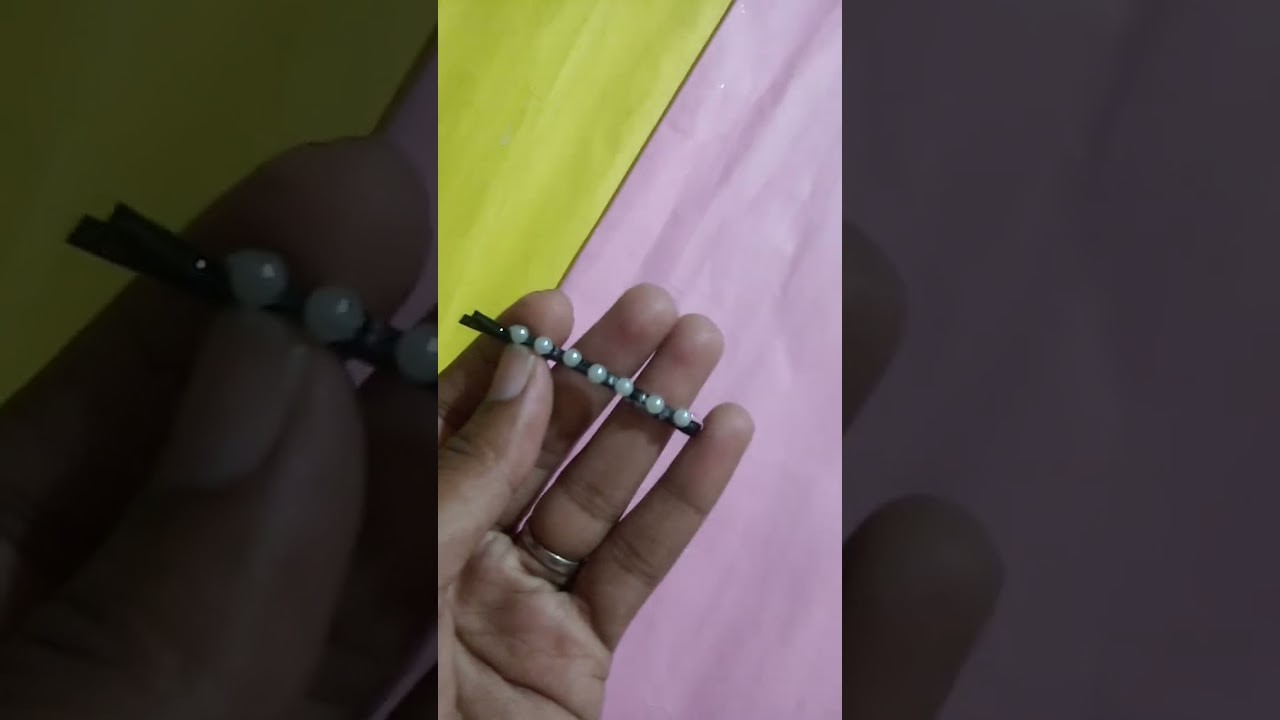 Diy hair clip at home with pearl #beautiful hair clip#trendingshorts
