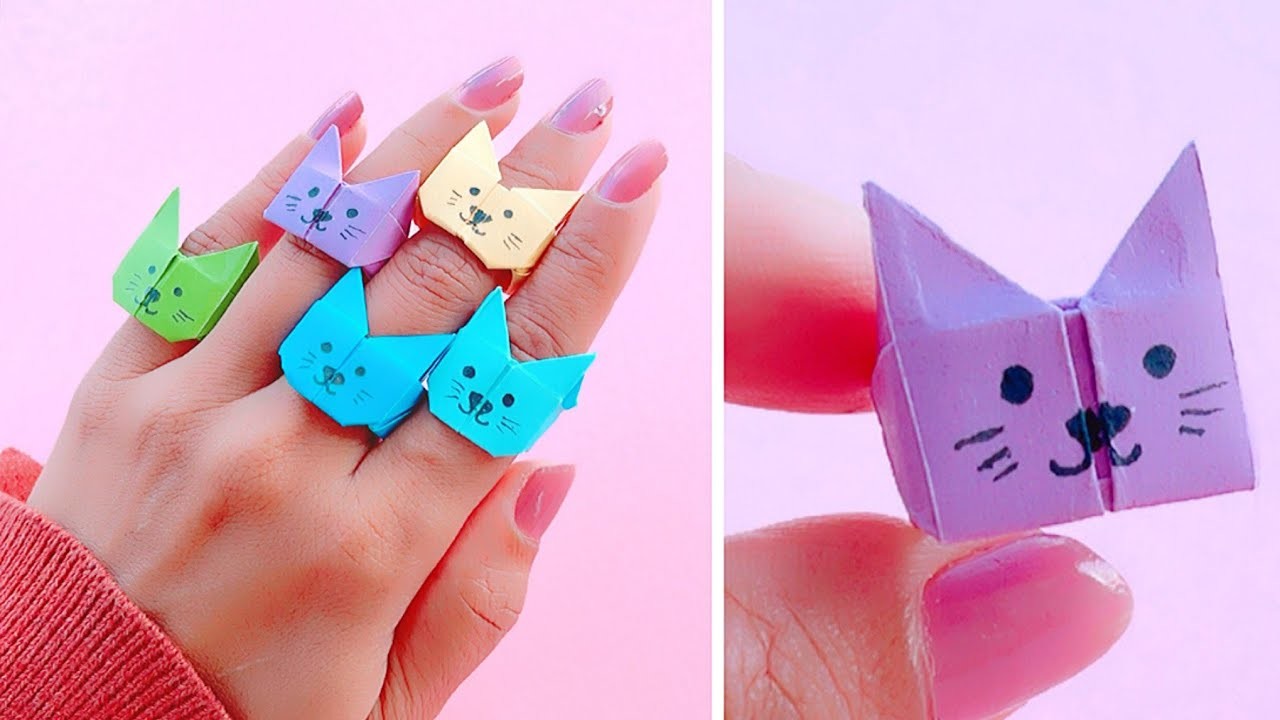 DIY Origami Paper Craft. Easy way to make Finger Rings #diy