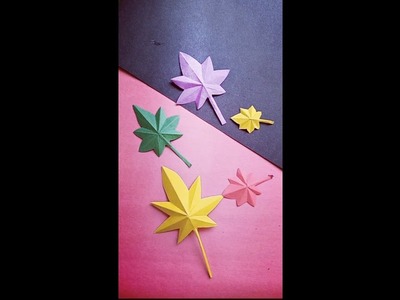 How to make paper leaves.diy origami leaf, #short, #papercraft, #paperleaf