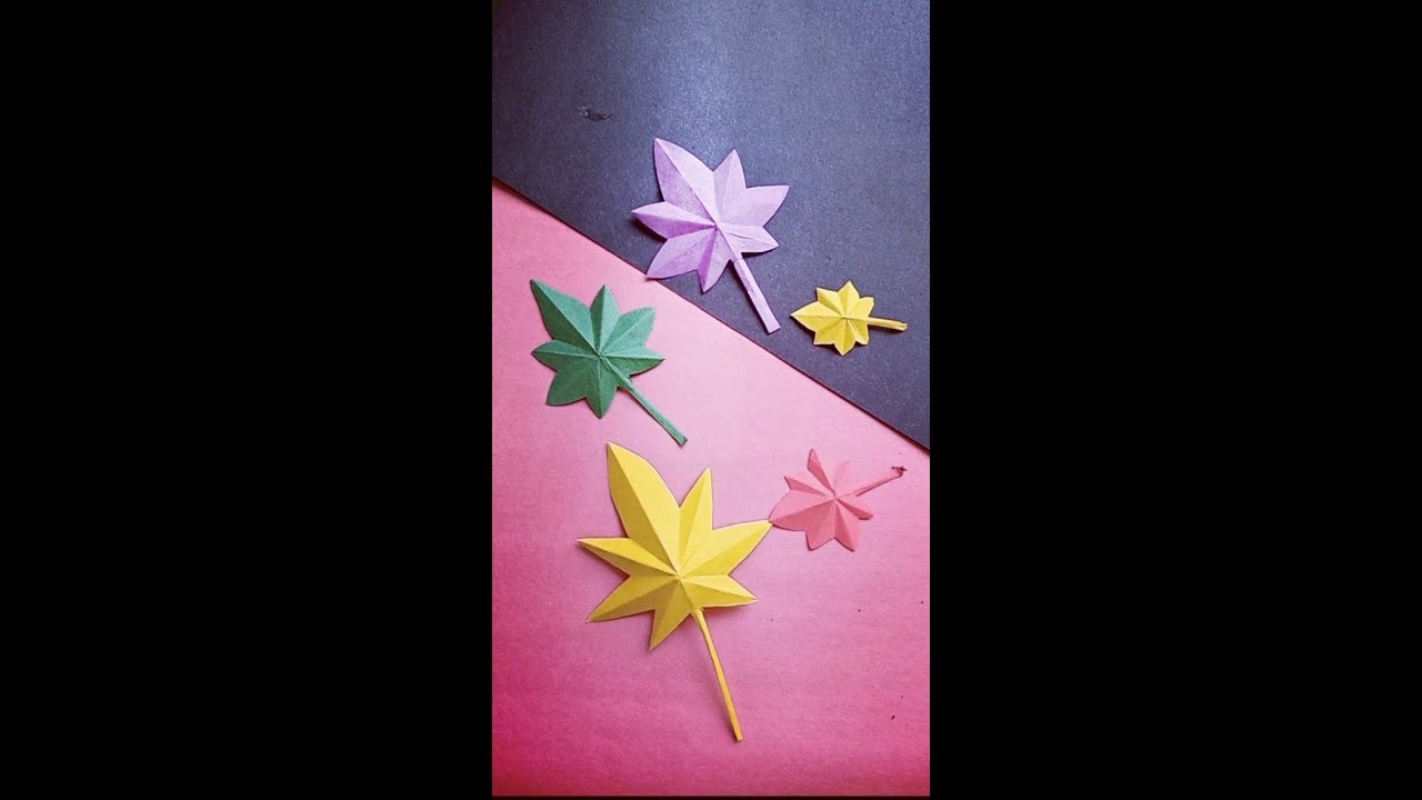 How to make paper leaves.diy origami leaf, #short, #papercraft, #paperleaf