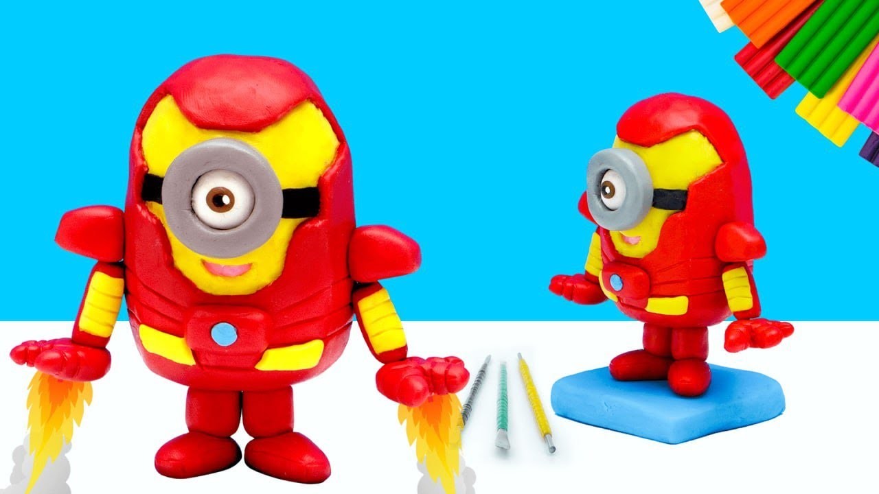 DIY Minion mod Superheroes Iron man with Clay - Polymer Clay Tutorial - World Clay