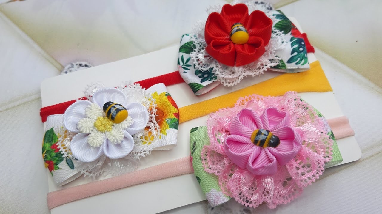 Materials I work with + mini master class - baby headband #ribbonwork #kanzashi #babyheadband