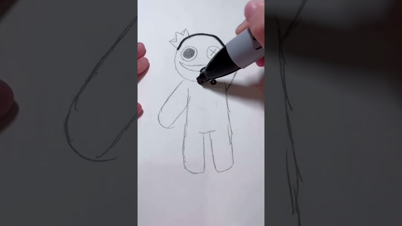 How to draw Blue from Rainbow friends