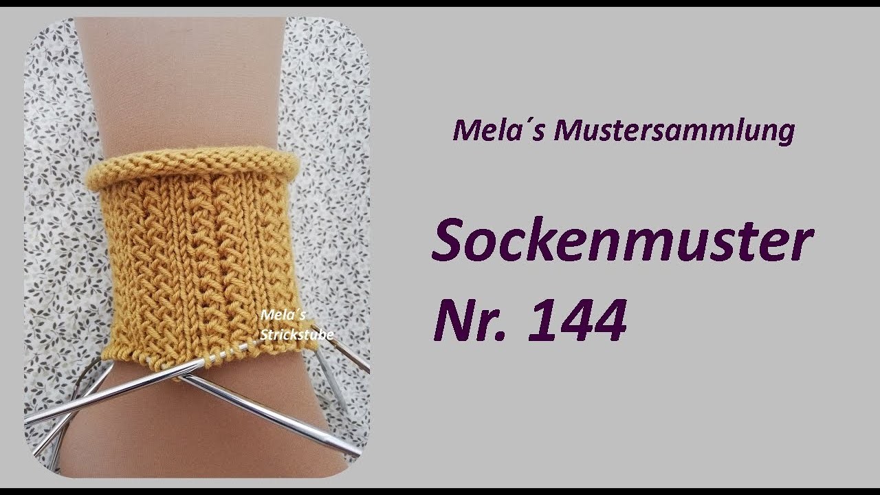 Sockenmuster Nr. 144 - Strickmuster in Runden stricken. Socks knitting pattern