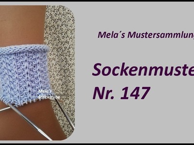 Sockenmuster Nr. 147 - Strickmuster in Runden stricken. Socks knitting pattern