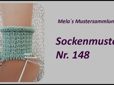 Sockenmuster Nr. 148 - Strickmuster in Runden stricken. Socks knitting pattern
