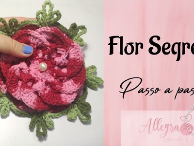 FLOR DE CROCHE - Flor vermelha mesclada - Flor Segredo