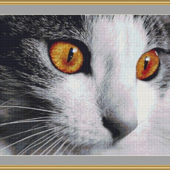 Cat Face Cross Stitch Pattern