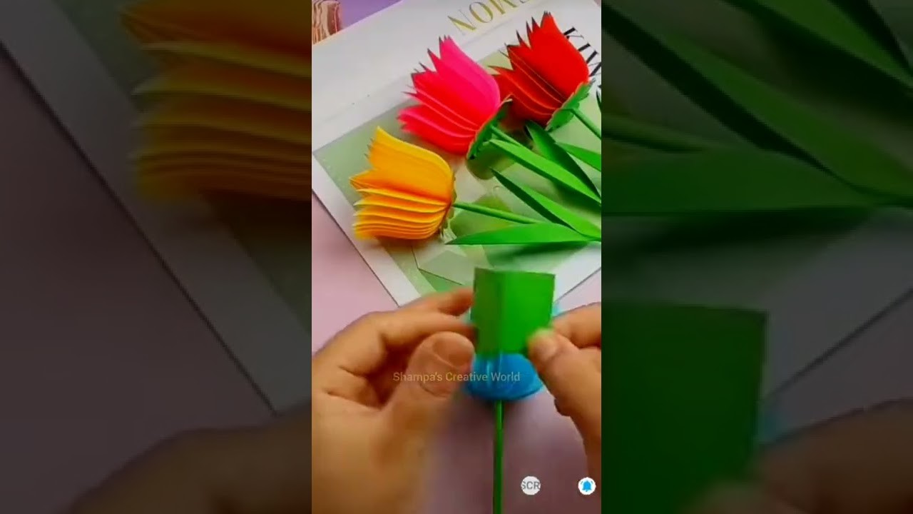 Easy paper craft || Flower making || #shorts #youtubeshorts #crafts #diy #papercraft