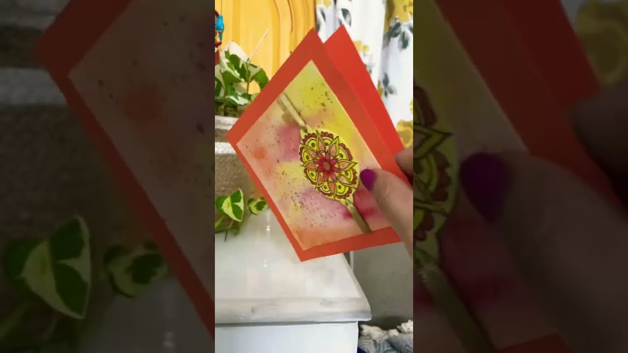 DIY Hand Painted Watercolor Rakhi Card