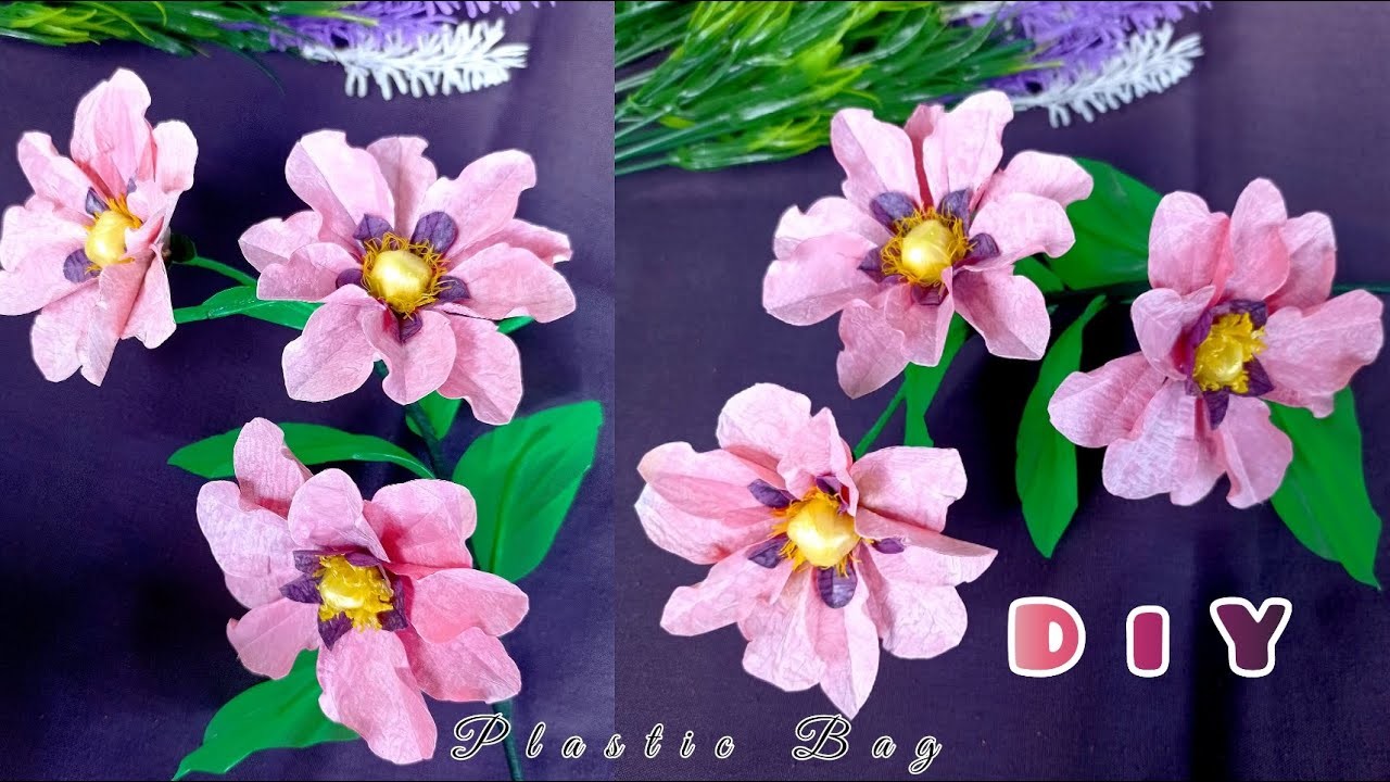 DIY Beautiful Plastic Bag Flower Making || How to Make Flower || Tutorial Bunga dari Kresek