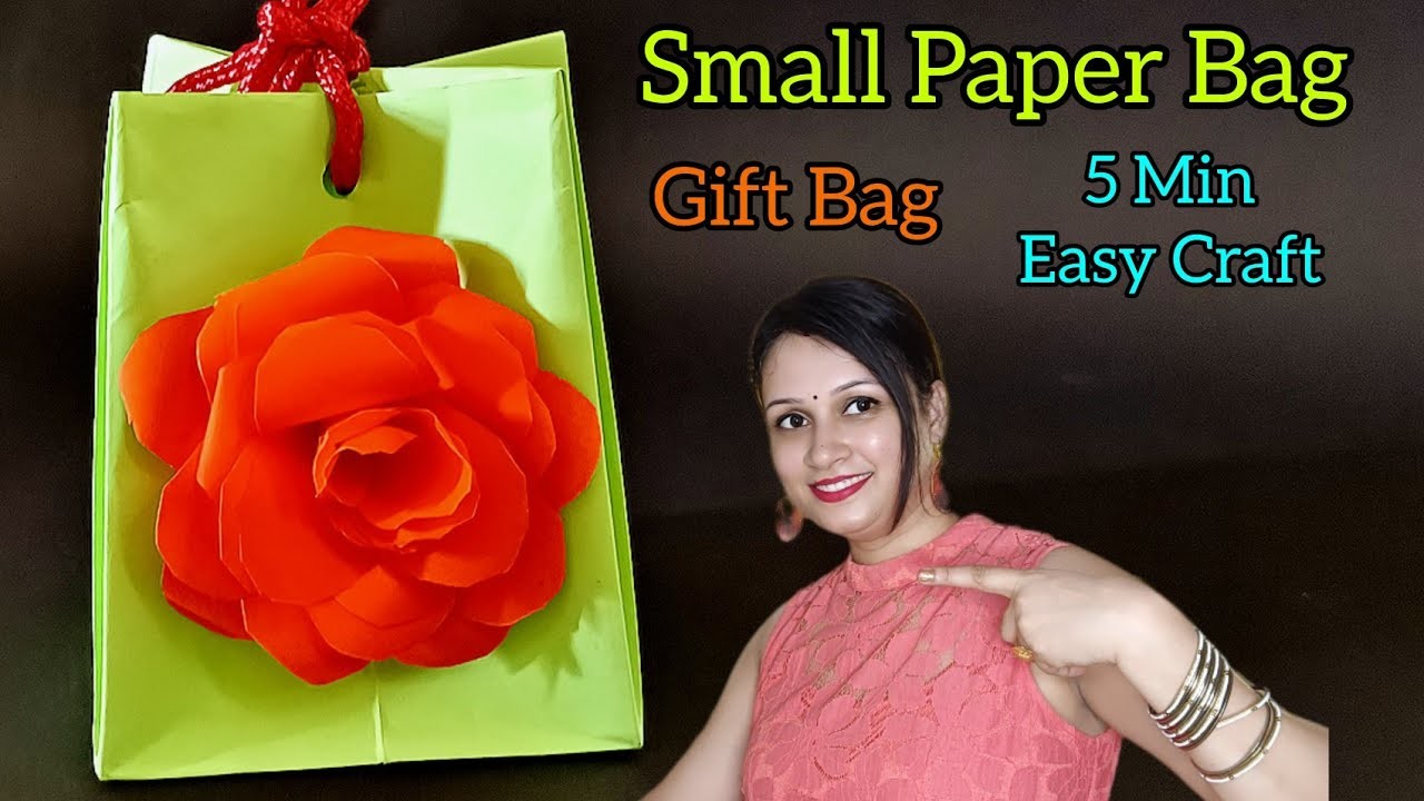 DIY - Only Fold Your Paper and get a Cute Gift Bag!! Very Easy Crafts for Kids!!
