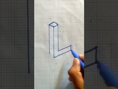 How to draw 3D letter ???? L || Easy 3D art || #shorts #viral #3Dart