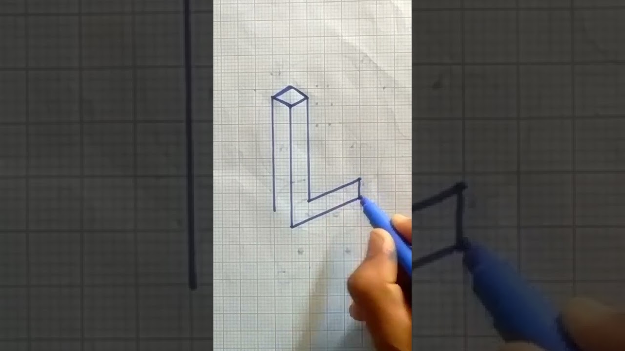 How to draw 3D letter ???? L || Easy 3D art || #shorts #viral #3Dart