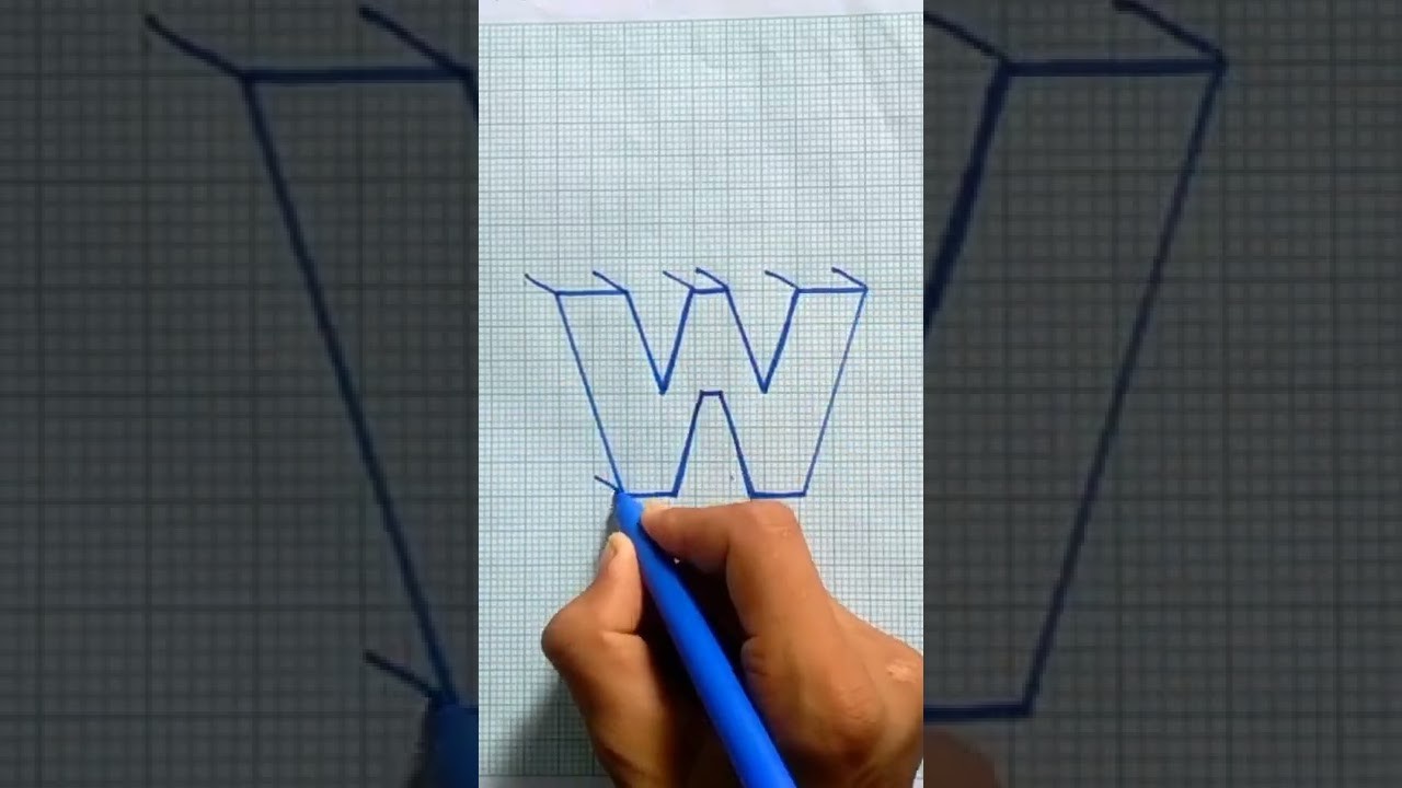 How to draw 3D letter ???? W || #viral #shorts #3Dart