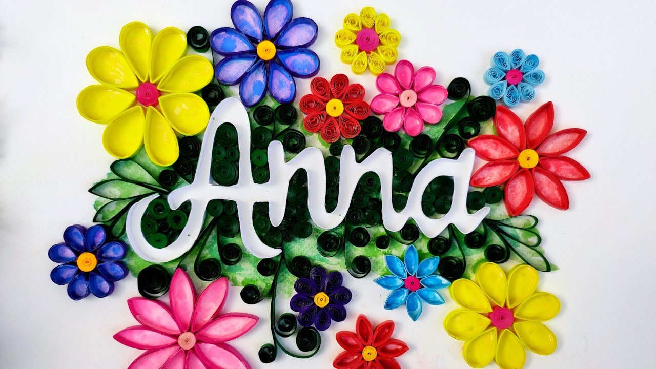 Quilling art | quilling name art | paper quilling | single word 'anna' | @PaperandScissor