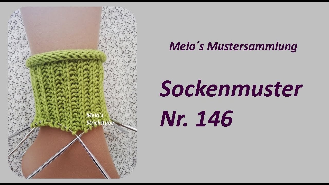 Sockenmuster Nr. 146 - Strickmuster in Runden stricken. Socks knitting pattern