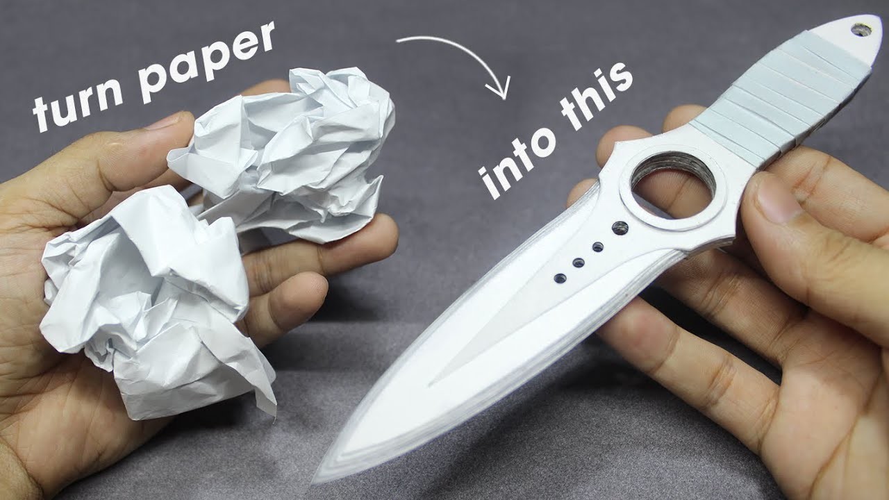 EASY DIY | How to make PAPER CSGO Skeleton Knife | FREE Template | Realistic