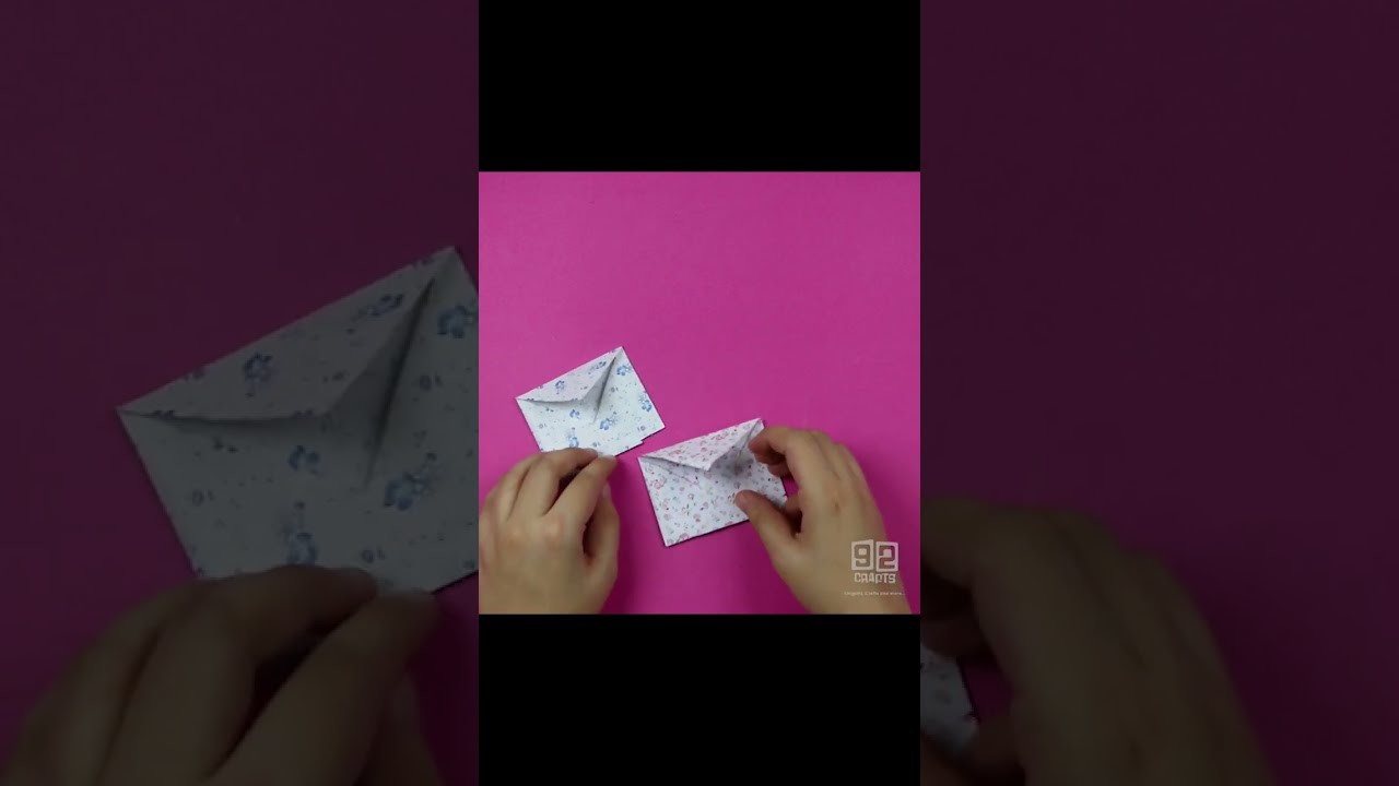 How to make mini paper Envelope without glue or tape |  Easy paper Crafts for Kids by 92crafts.