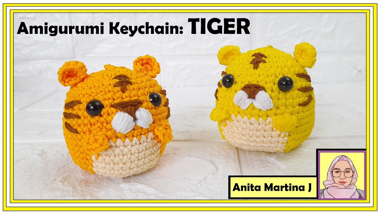 Amigurumi Tutorial : Cute Tiger │How To Crochet One Piece Amigurumi Keychain