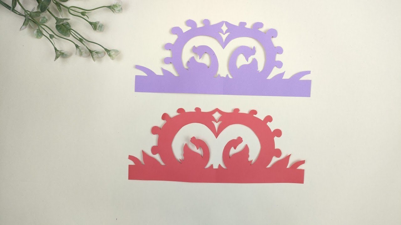 Paper Cut Border Design Simple Peacock Shape | DIY With Bee