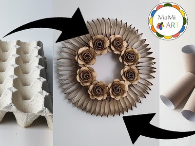 NIESAMOWITY WIANEK DIY♻️ Róże z WYTŁOCZEK PO JAJKACH ♻️ Recycled Craft Ideas