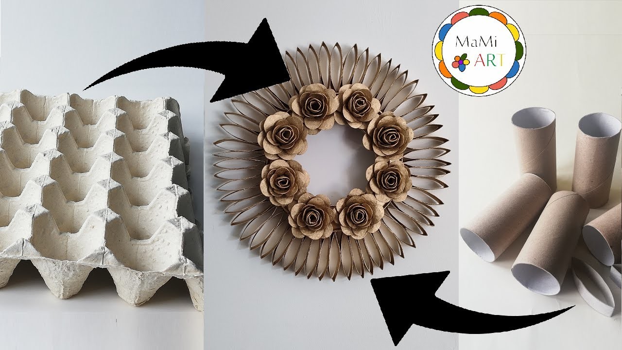 NIESAMOWITY WIANEK DIY♻️ Róże z WYTŁOCZEK PO JAJKACH ♻️ Recycled Craft Ideas