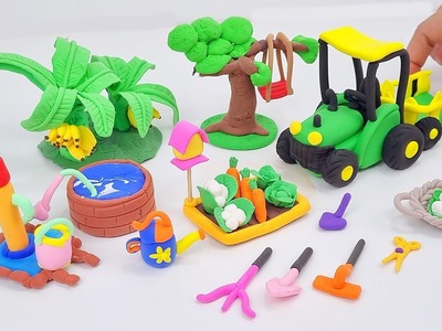 DIY How To Make Polymer Clay Miniature Hand Pump, Tree Swing, Peacock and Tractor, Farm #DianaArts