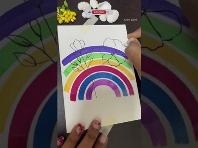 Flower doodle rainbow theme???? watercolour #shorts #flowerdoodle #doodleart #rainbow #painting #color