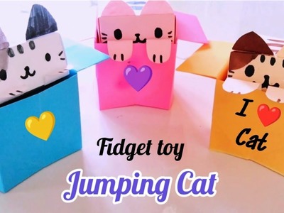 Origami jumping Cat in box | DIY fidget toy | How to make paper jumping Cat in a box | origami