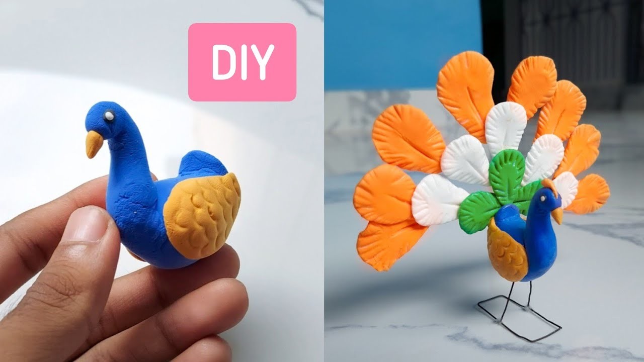 DIY Clay peacock ???????? ????  : tutorial #shorts