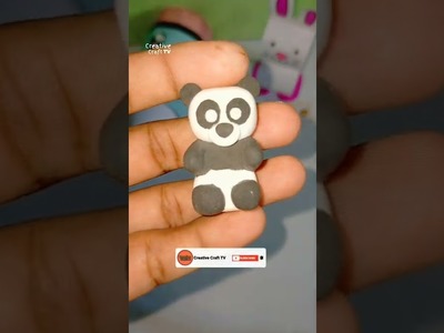 Cute panda | air dry clay craft idea | full tutorial video link in discription | #Shorts #cute #diy