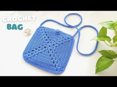 DIY Crochet Crossbody Bag | Crochet Bag Tutorial | Lovely Granny Square Sling Bag | ViVi Berry