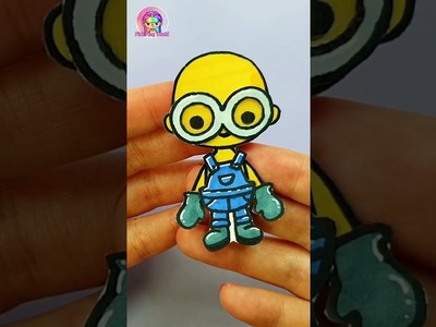 Toca Boca Minion DIY Paper Crafts How to Draw #shorts #youtubeshorts #minions