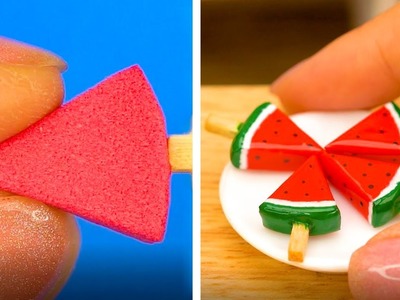 DIY Mini Watermelon Ice Iream For Barbie Super Easy | MINIATURE IDEAS FOR DOLLHOUSE | #Shorts