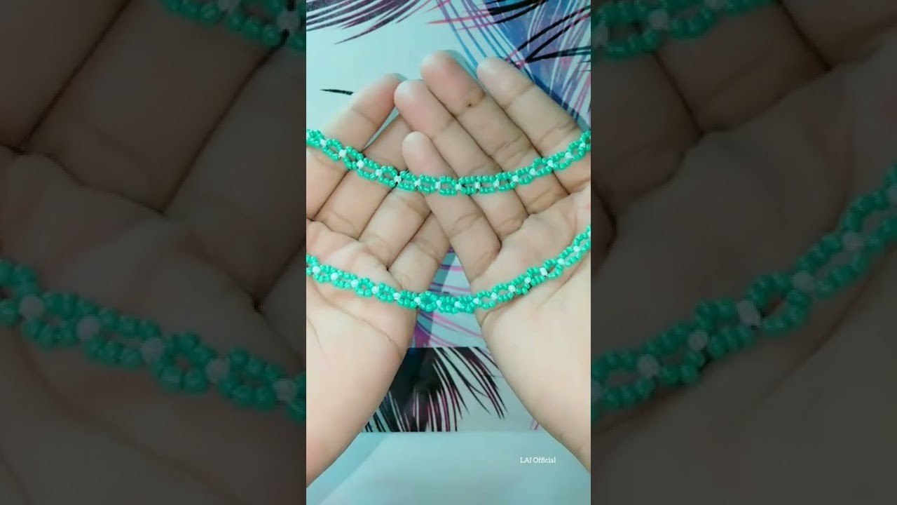Beaded Necklace 01 | Bracelet idea | Glass seed beads 2 mm #short #diy #basic