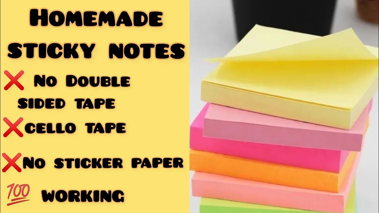 Diy homemade sticky notes without double sidedtape|How to make sticky notes at home|Designing craft