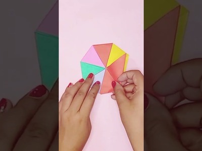 How to make Paper Umbrella | DIY Umbrella | Rainbow Umbrella #shorts #youtubeshorts #artwork #craft