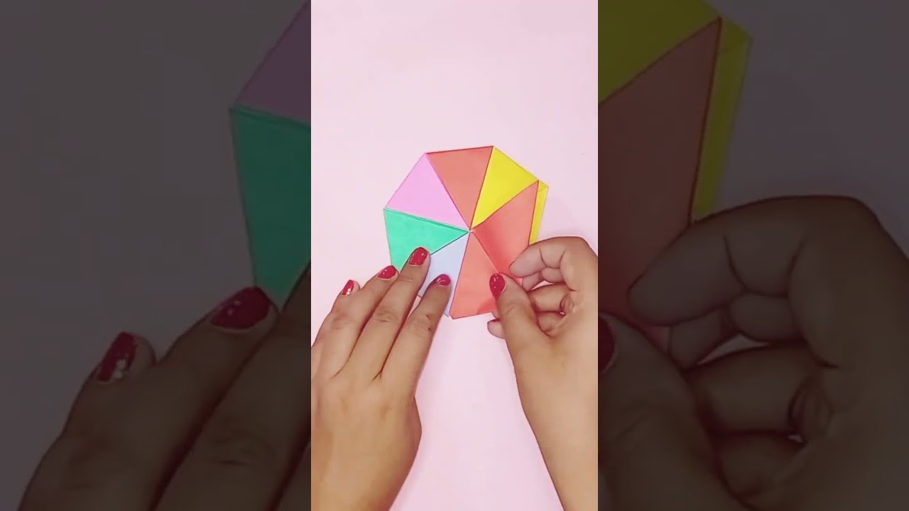 How to make Paper Umbrella | DIY Umbrella | Rainbow Umbrella #shorts #youtubeshorts #artwork #craft