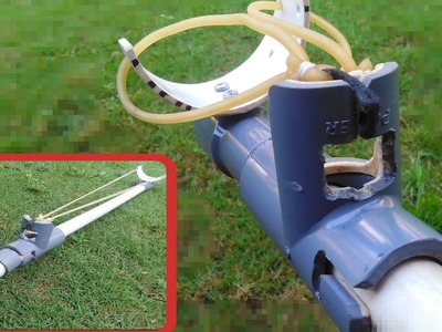 Automatic - DIY slingshot rifle with direct thumb trigger. PVC pipe craft