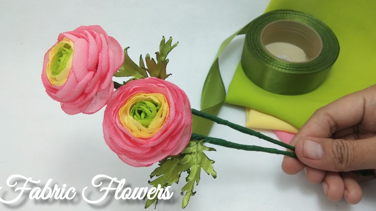 DIY.how to make fabric flowers ranunculus simple & easy