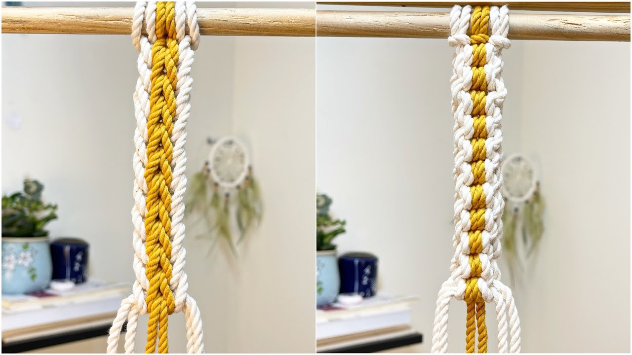Diy macrame tutorial: How to tie the Endless Falls knot with three cords
