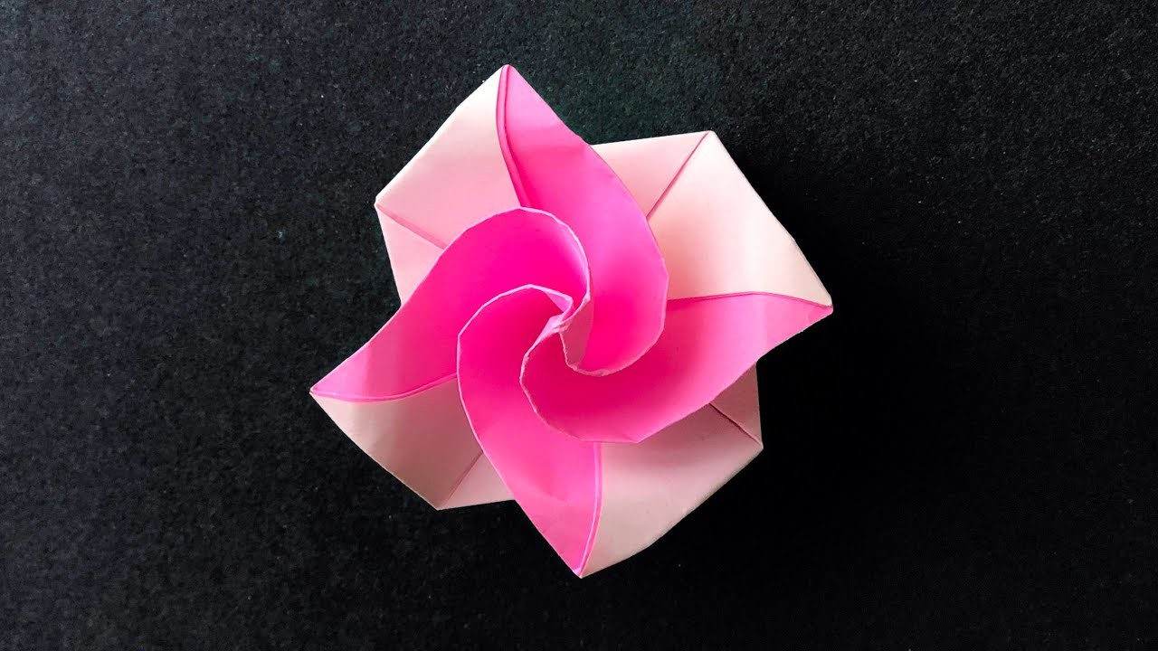 Easy Origami Flower. Origami Rose