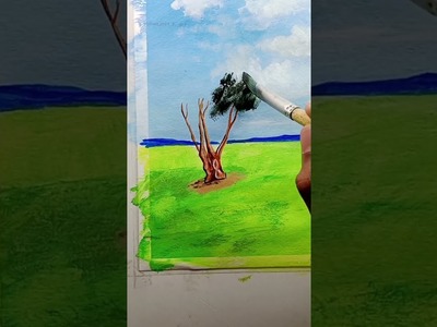 ????very easy landscape painting ????#shorts