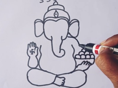 How to draw Ganesh from number 333. Ganesha drawing easy step by step