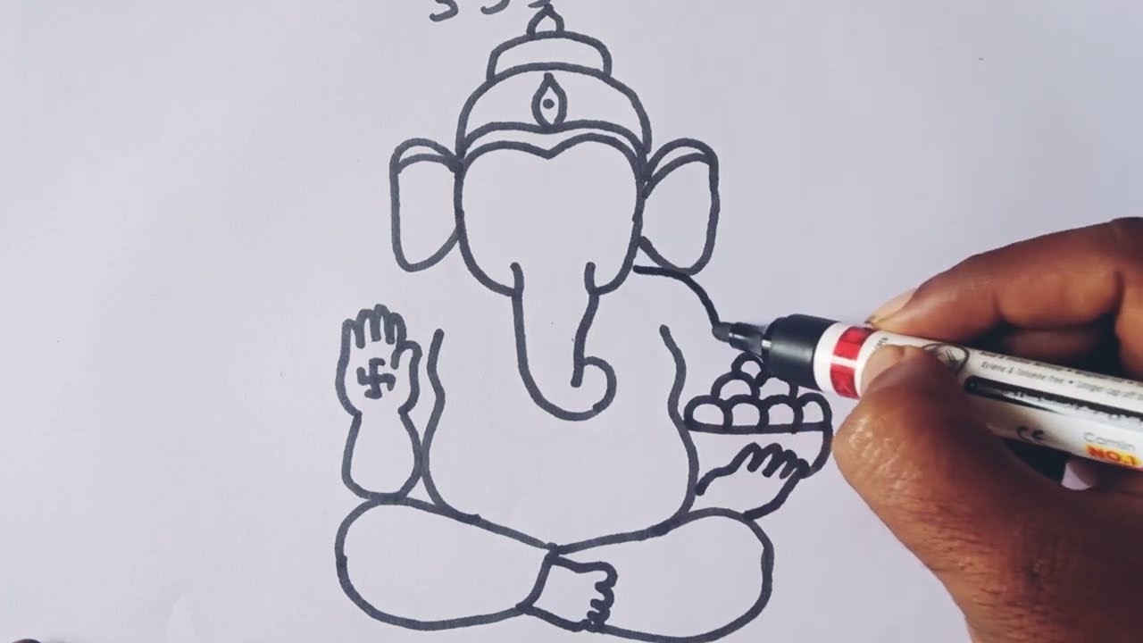 How to draw Ganesh from number 333. Ganesha drawing easy step by step