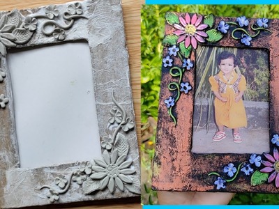 How to make clay photo frame.Diy Photo frame making.cardboard photo frame.teacher's day special gift