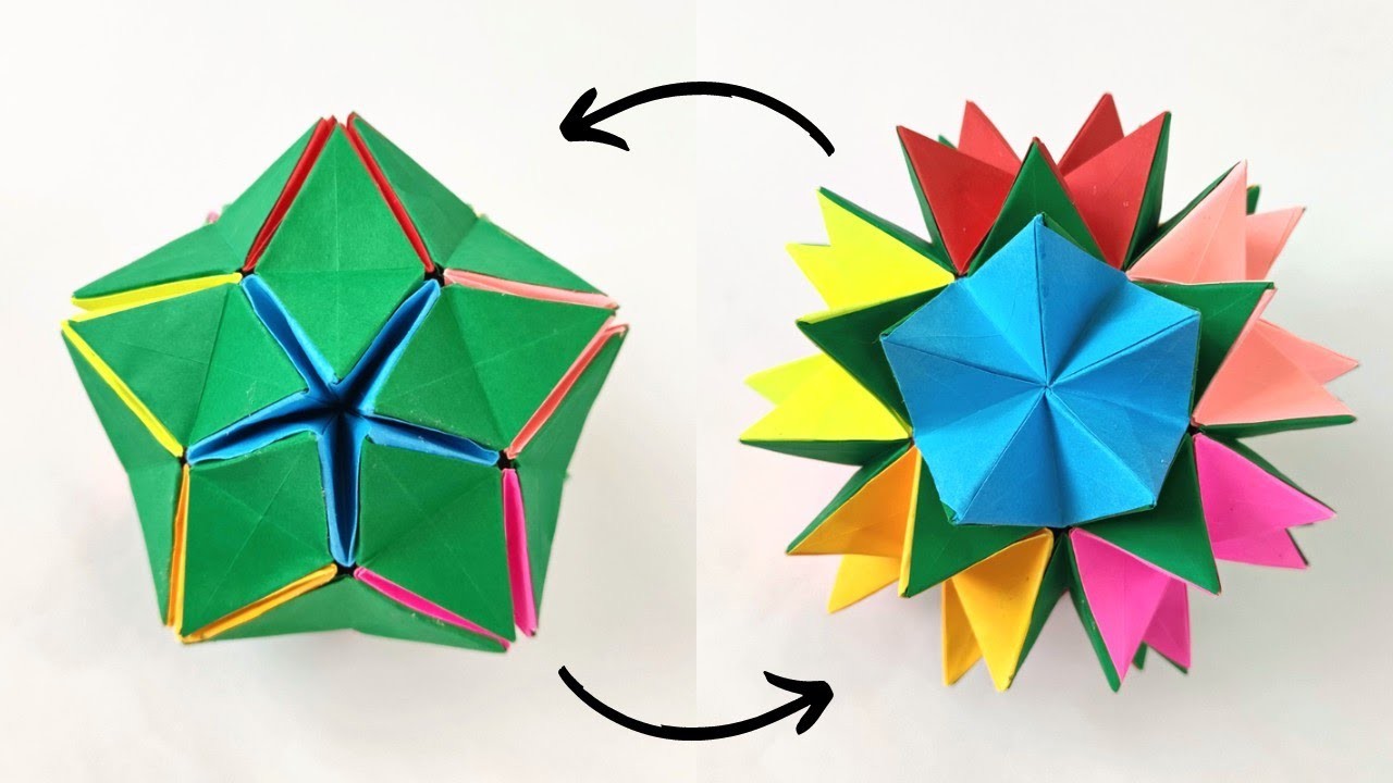 Origami CACTUS kusudama | How to make a paper kusudama