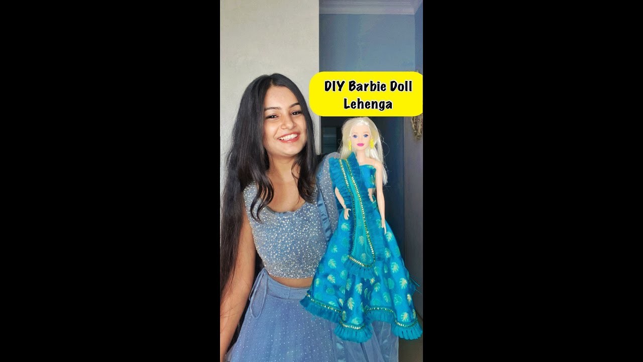 DIY Barbie Doll Lehenga ???? #crafteraditi #youtubepartner #shorts #diy #barbiedoll @Crafter Aditi