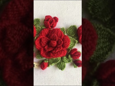 Red roses - Woven picot stitch - Hand Embroidery Design